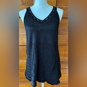 White House Black Market Black Textured Tank Top